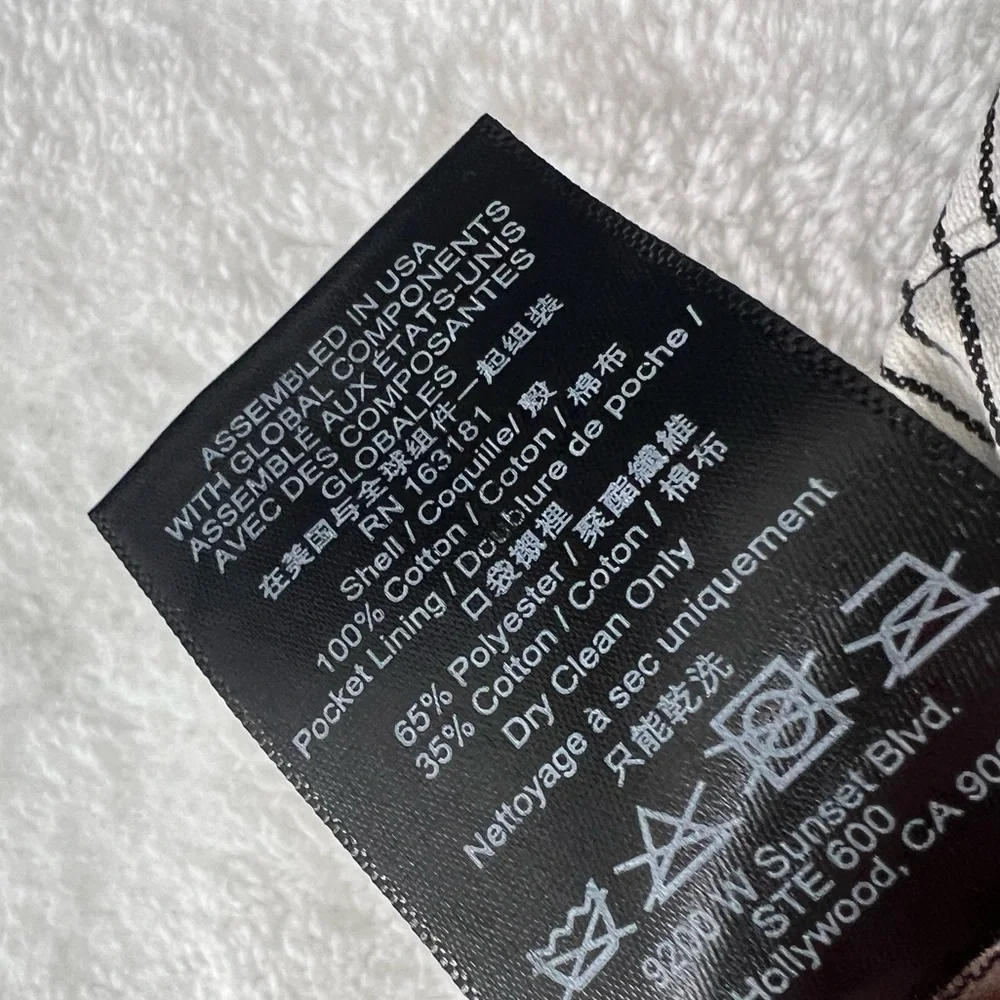 Rhude Pinstriped Front Pocket Pants White Black Men’s 2XL - Picture 8 of 9